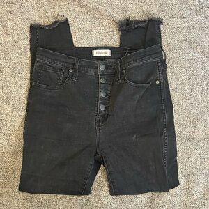 Madewell 10” High Rise Raw Hem Skinny Button-fly Jeans